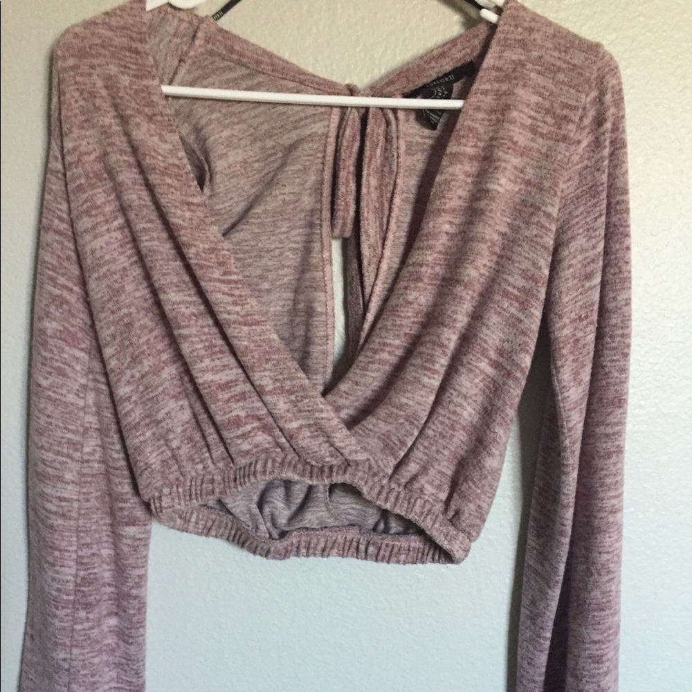 Deep neck line sweater